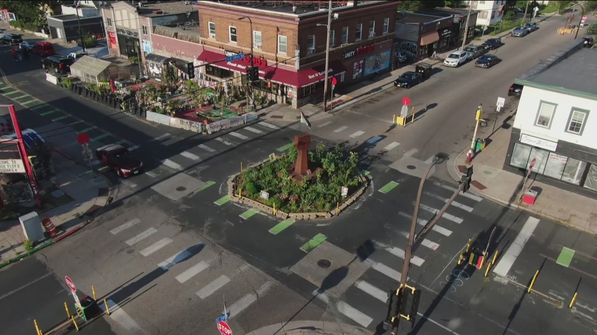 The pedestrian plaza would close the area to most vehicle traffic and preserve the site as a memorial.