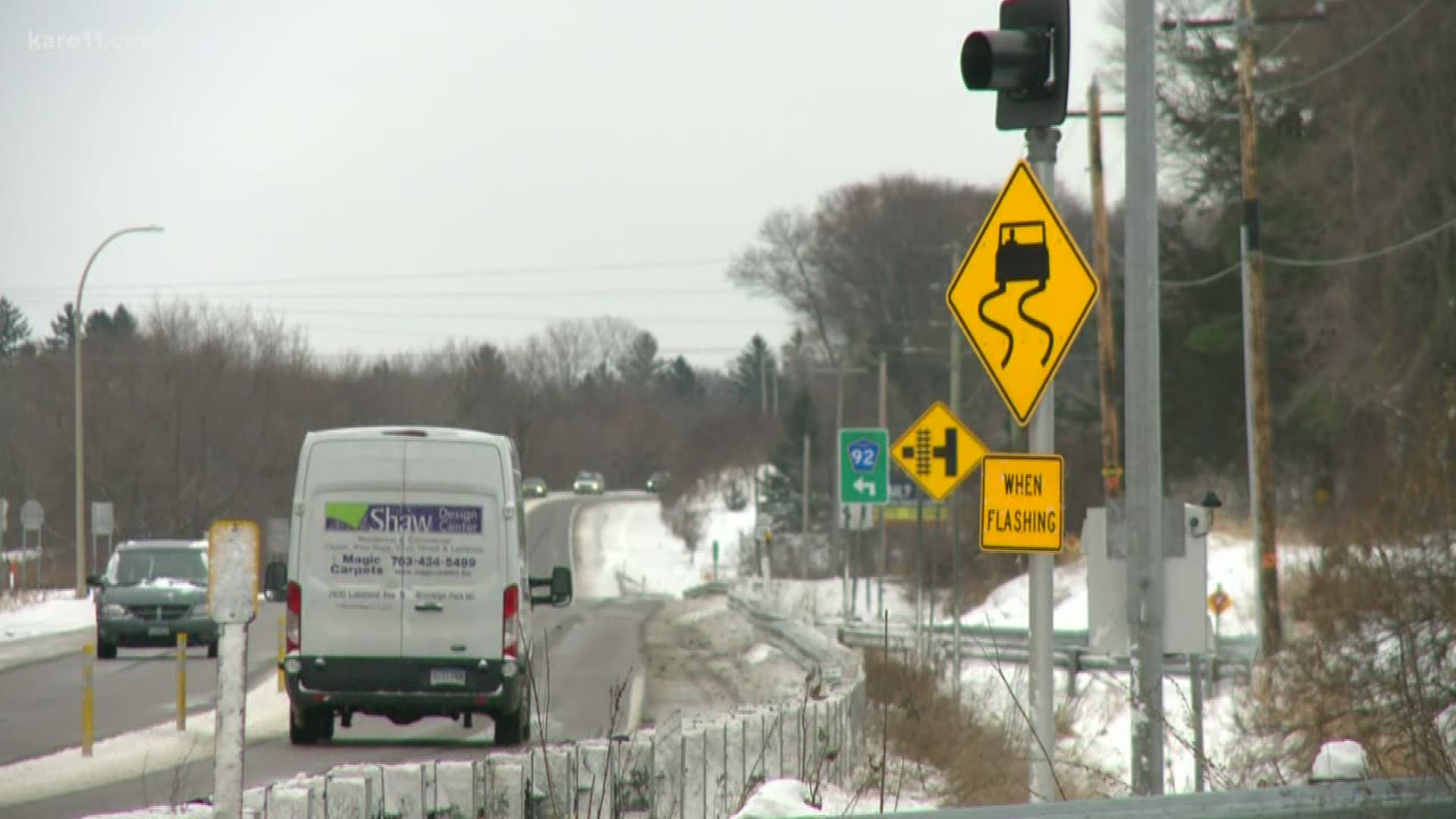 There are 10 sensors along a six mile stretch of Highway 12, between Delano and Maple Plain.