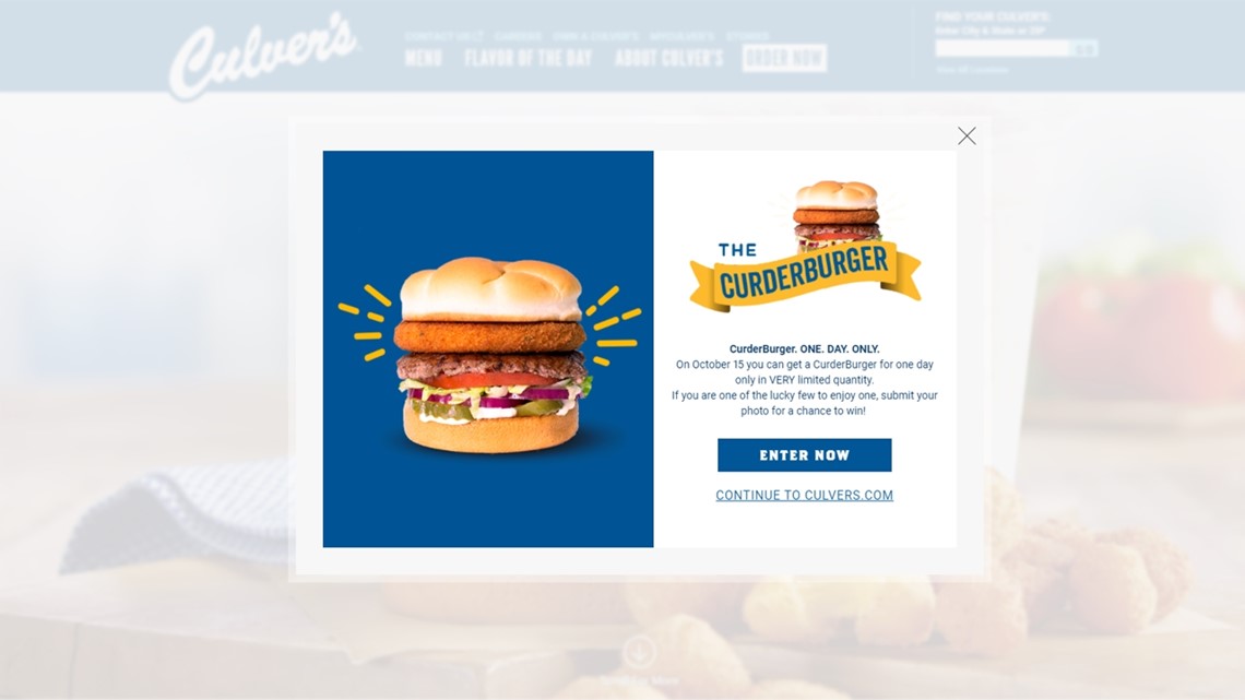 Culver's adds CurderBurger to menu for National Cheese Curd Day