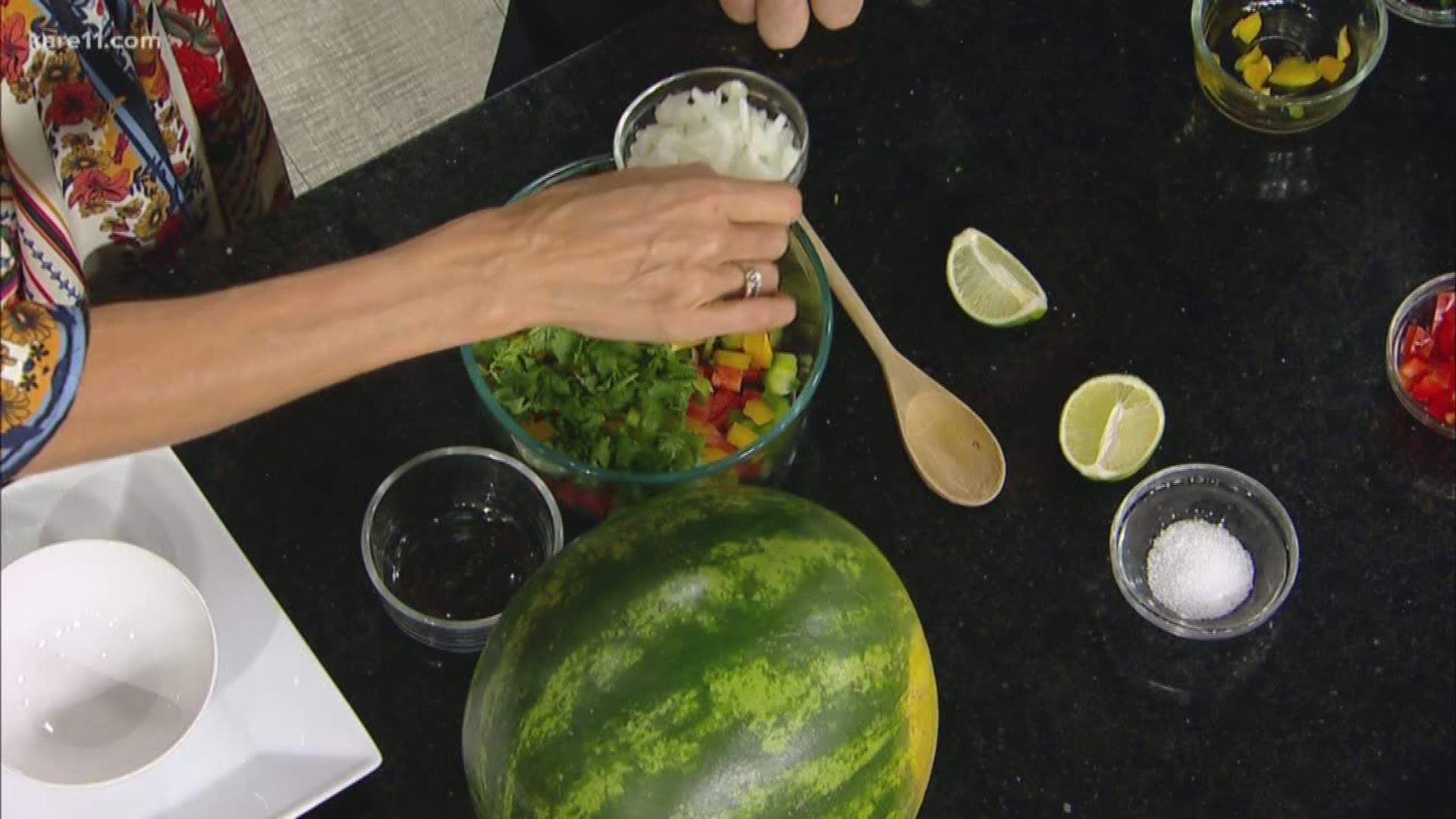 Lisa O'Connell of Sauce Anna Lisa joined us with some delicious and simple ways to serve watermelon. https://kare11.tv/2N77Ogl