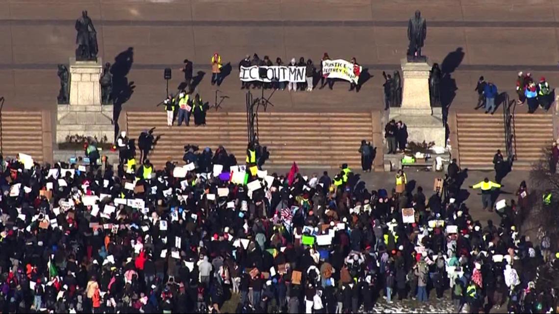 Hundreds of St. Paul students walk out, march to Capitol in protest of ICE