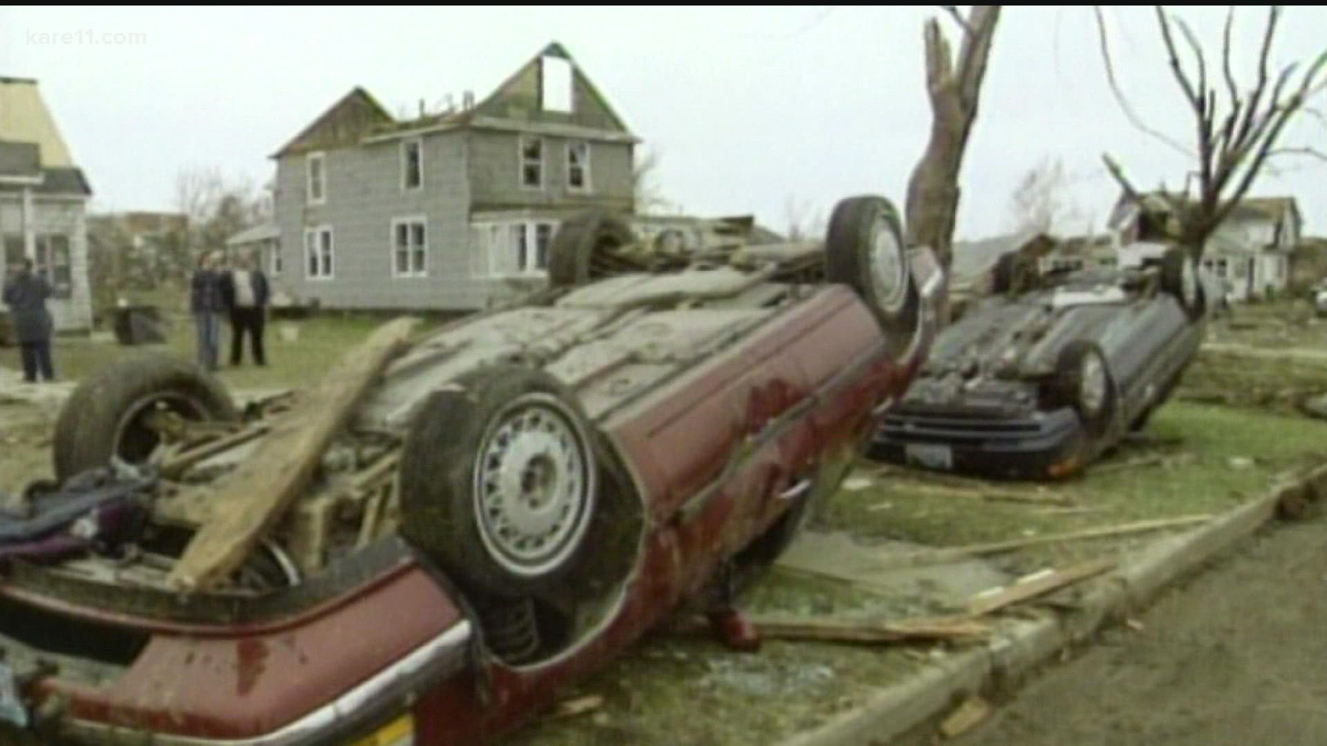 On March 29, 1998, an intense supercell spawned 14 tornadoes in the St. Peter-Comfrey region, killing two, injuring 21 others and leaving unthinkable destruction.