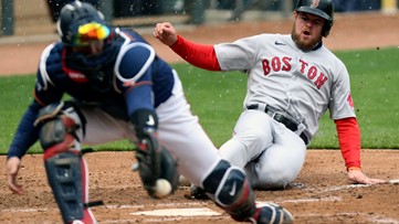 Devers, Red Sox win snowy 7th in row; Twins hold silent moment