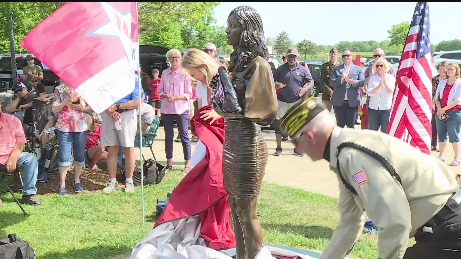 The newest addition to Blaine's Veterans Memorial Park debuted at a special Memorial Day ceremony Monday.