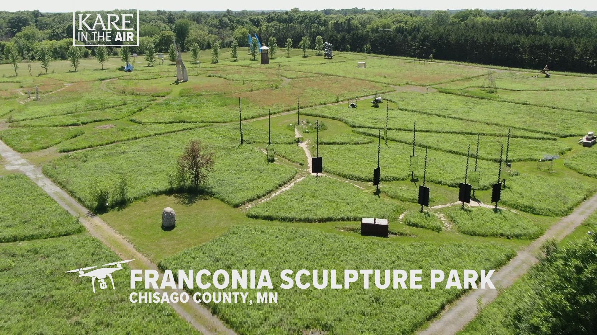 The "outdoor museum" offers around 50 acres of sculpture-studded open space. KARE 11 got a drone's-eye view!