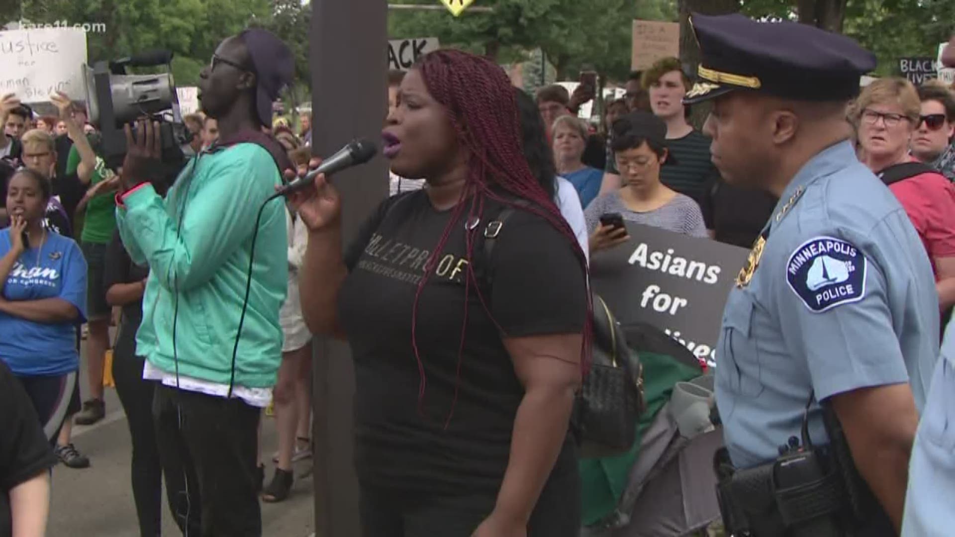 Protesters gathered outside the Fourth Precinct in Minneapolis on Sunday, in response to the police shooting of an African American man on Saturday night. The man's family also spoke out, saying "We just want to know the truth." https://kare11.tv/2yDJEYr