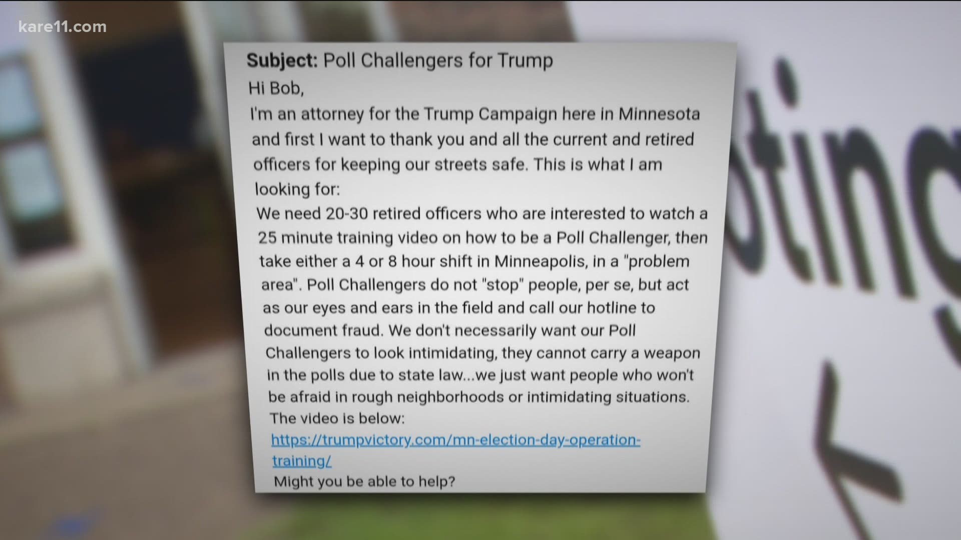 Secretary of State Steve Simon says there's nothing wrong with calling for poll watchers, but the language in the email raised some questions.