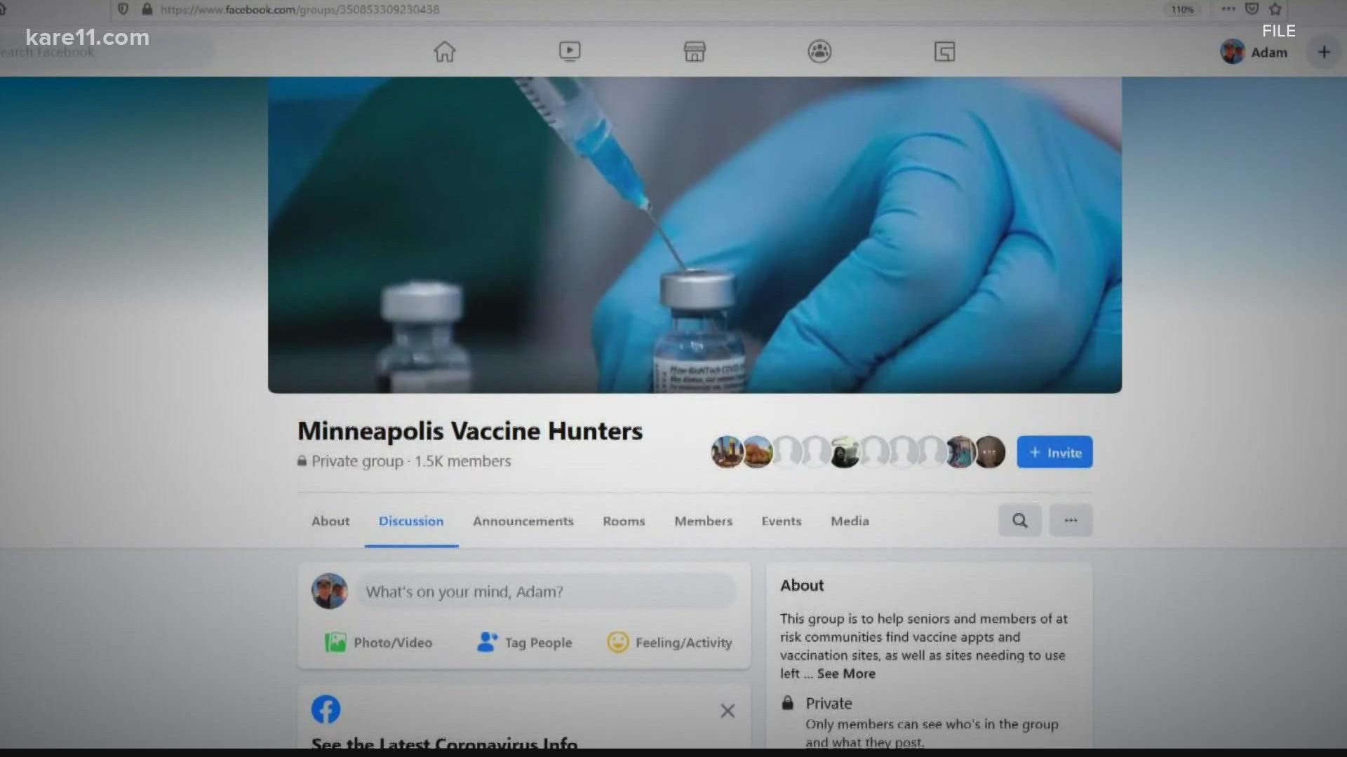 The Facebook page has now grown to 57,000 followers. It's been helping people find COVID vaccines since February 2021.