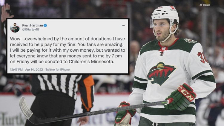 Fan donations to cover Hartman's fine for flipping off opponent top $30K