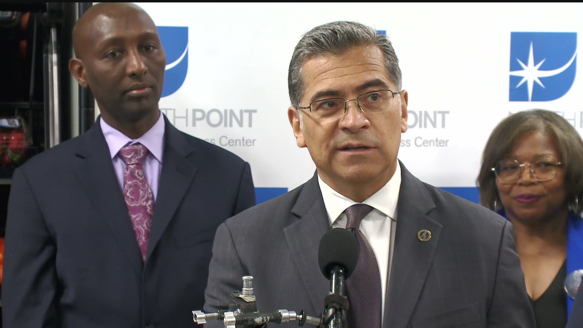 Health and Human Services Secretary Xavier Becerra held a roundtable at NorthPoint Wellness to highlight efforts to re-enroll all Medicaid users nationwide.
