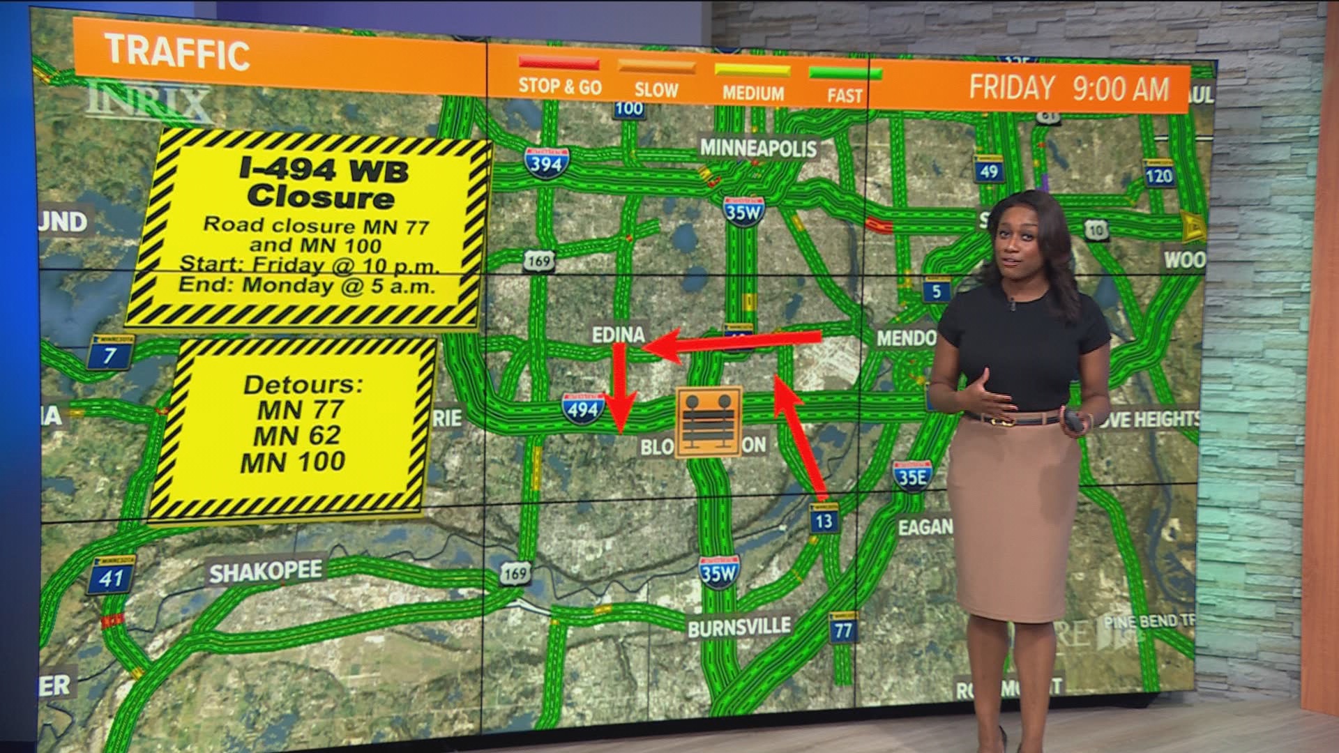 Both westbound and eastbound lanes of I-494 in the south metro will be closed for a time this weekend, which could throw a wrench in your plans.