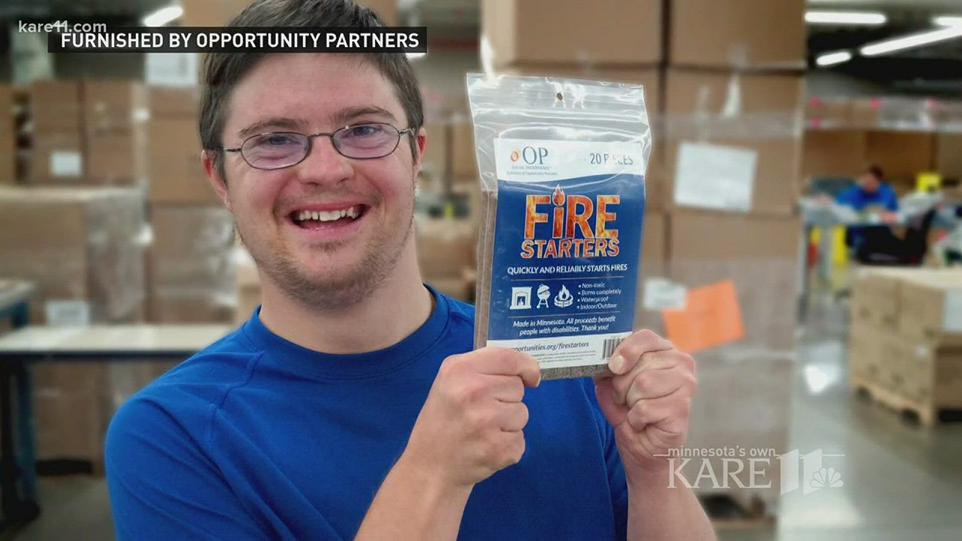 Opportunity Partners employees people with disabilities and this year has launched a new product, fire starters.