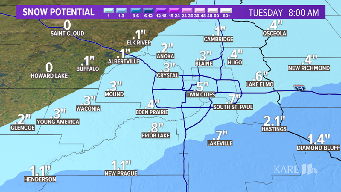 Current weather forecast in the Twin Cities