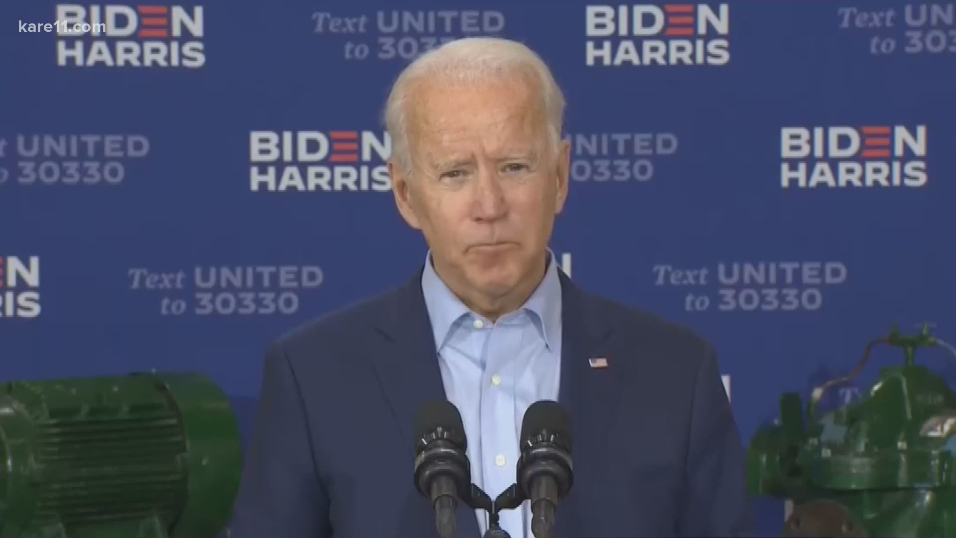 Democratic presidential candidate and former VP Joe Biden made a campaign stop near Duluth, hours ahead of President Trump's visit to Bemidji