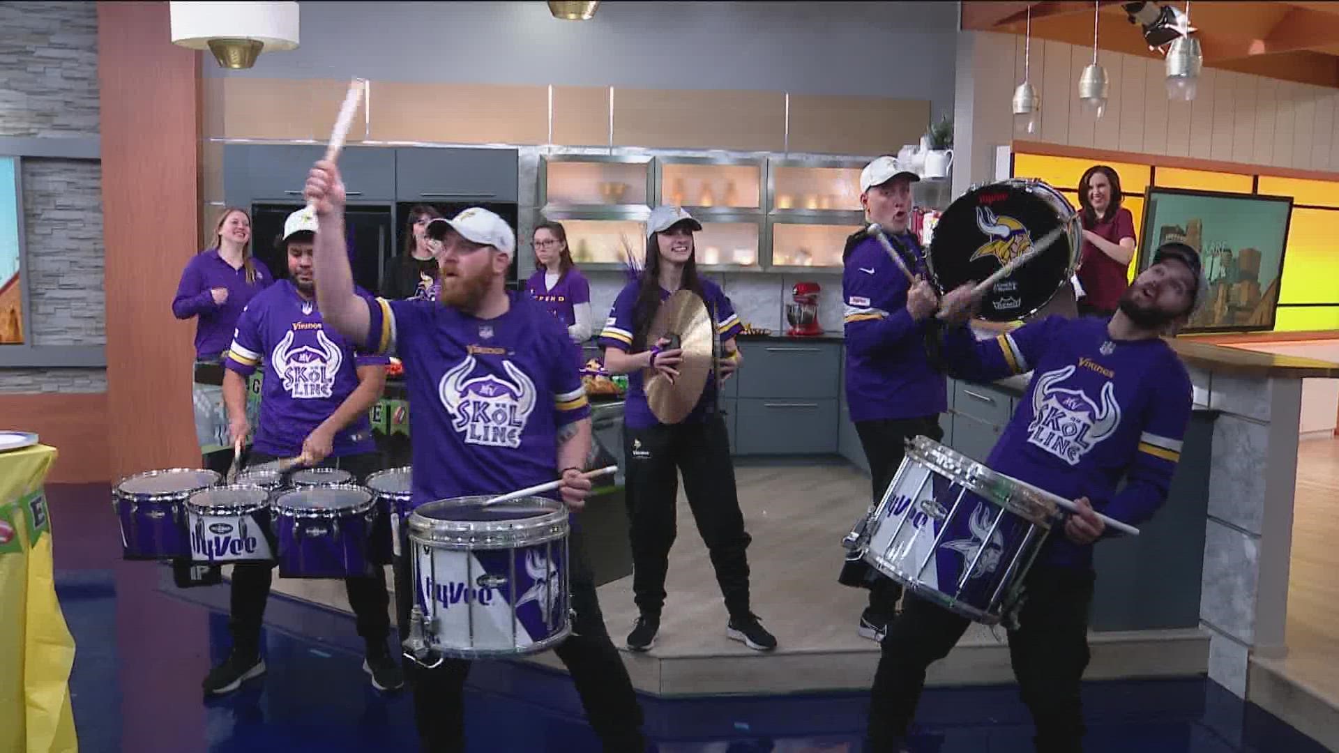 The Vikings SKOL Line got KARE 11 Sunrise hyped up for Sunday's game against the New York Giants!