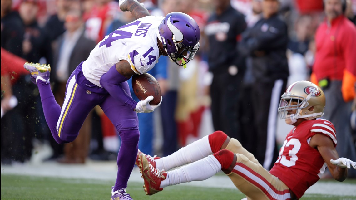 Kendrick Bourne of the San Francisco 49ers warms up before Super Bowl