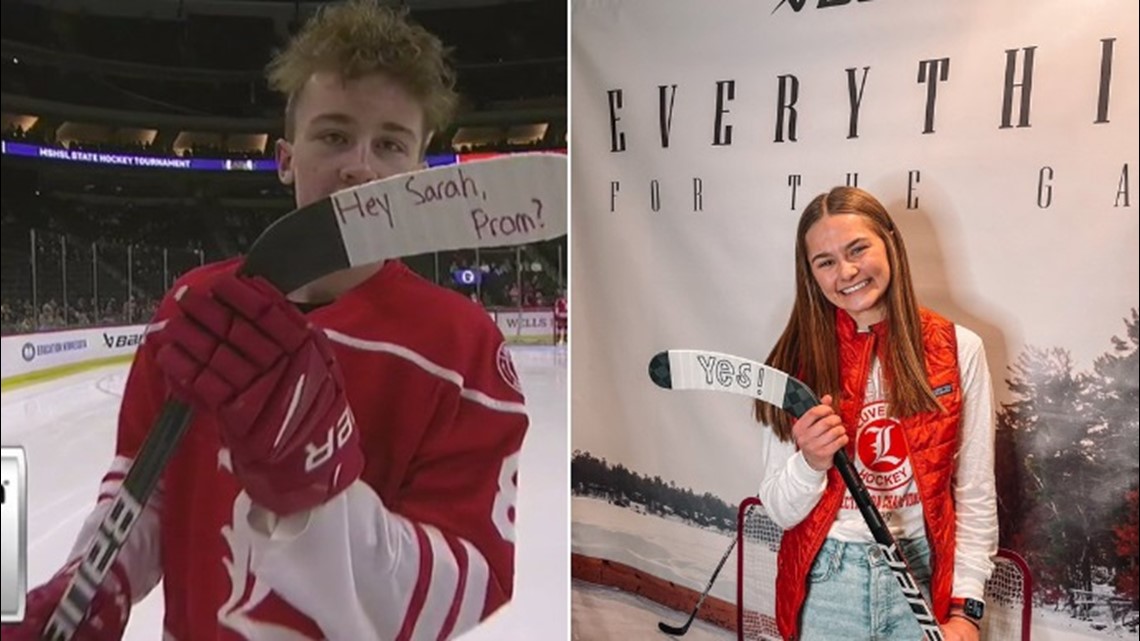 MN High School Player Goes Viral With Hockey Stick 'Promposal