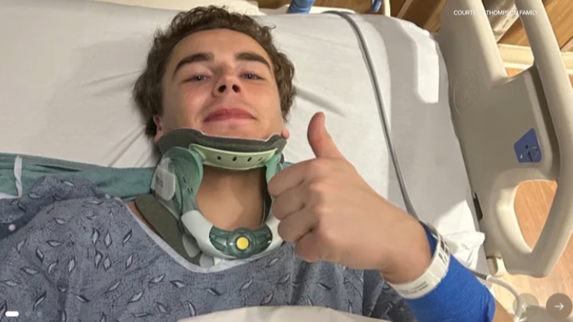Minnesota hockey player injured in game in Georgia up and walking, may return home soon