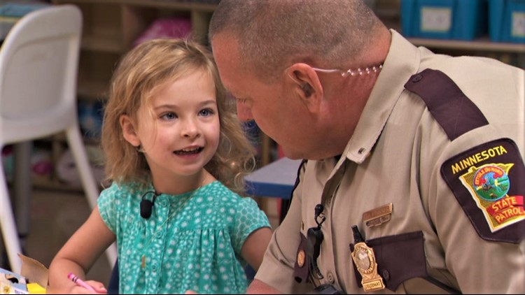 On first day of school, state trooper escorts kindergartener whose life he helped save five years earlier