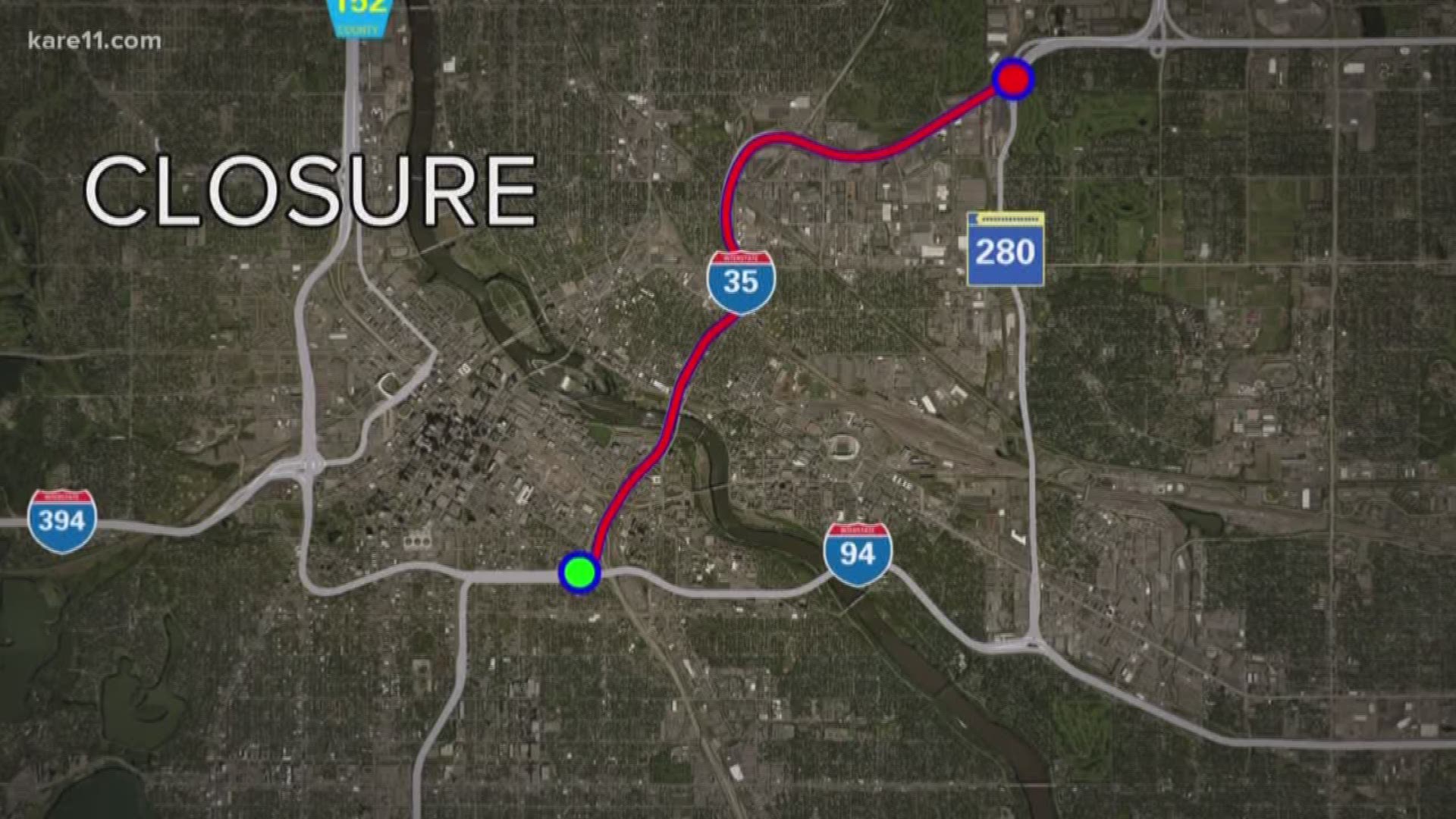 Starting at 10:00 p.m on Friday, all lanes of I-35W will close between I-94 and Highway 280. https://kare11.tv/2YRvVoD