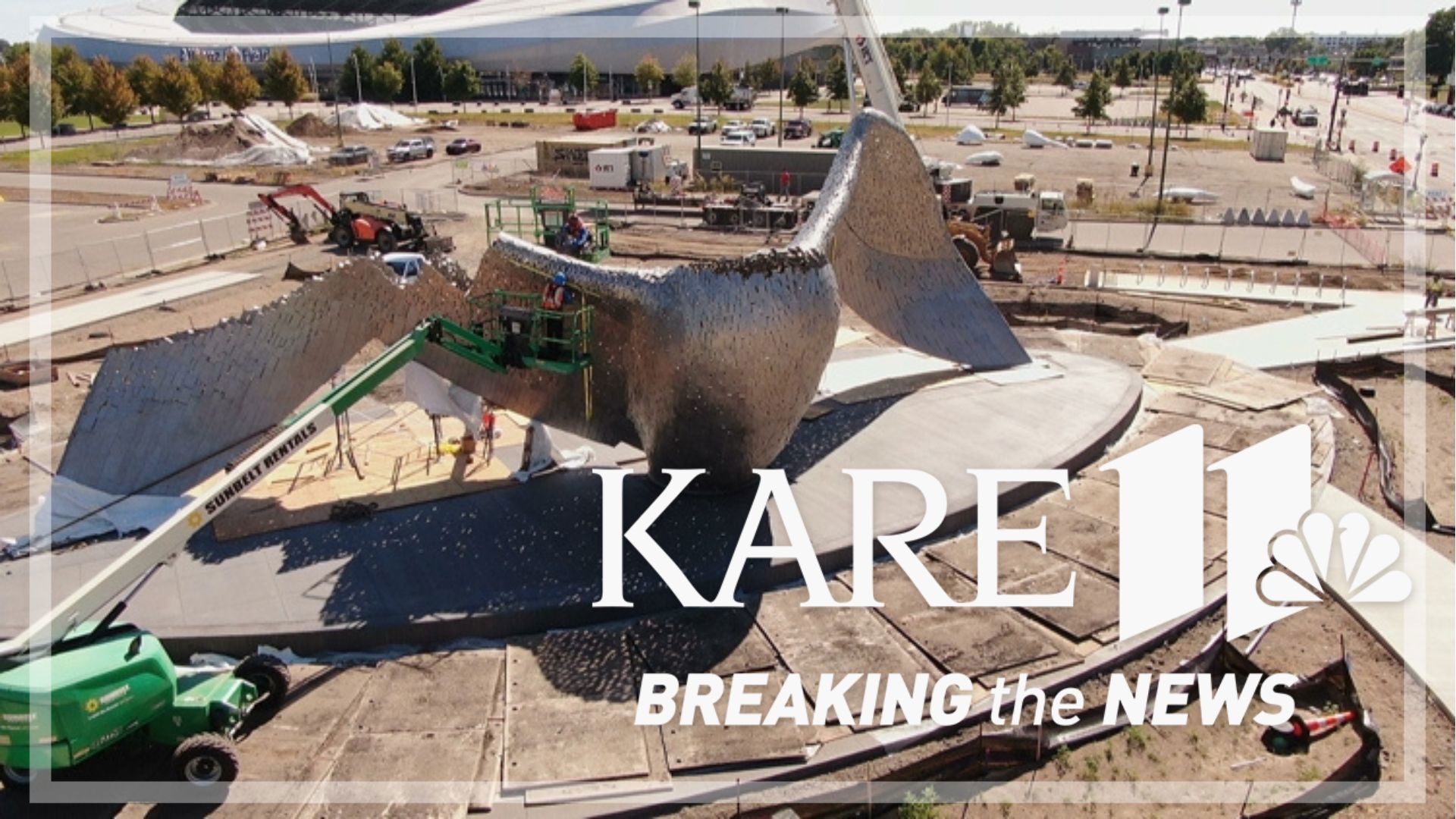 The massive loon sculpture taking shape outside Allianz Field is expected to be complete by the end of this week or early next week.