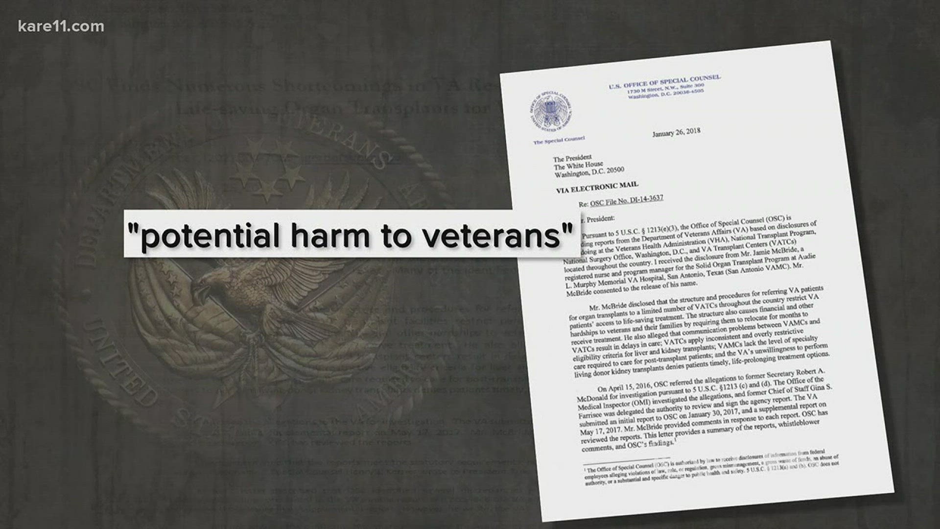 Report to the President warns that whistleblower complaints about life-threatening delays exposed in a KARE 11 investigation have not been addressed. http://kare11.tv/2BonMQu