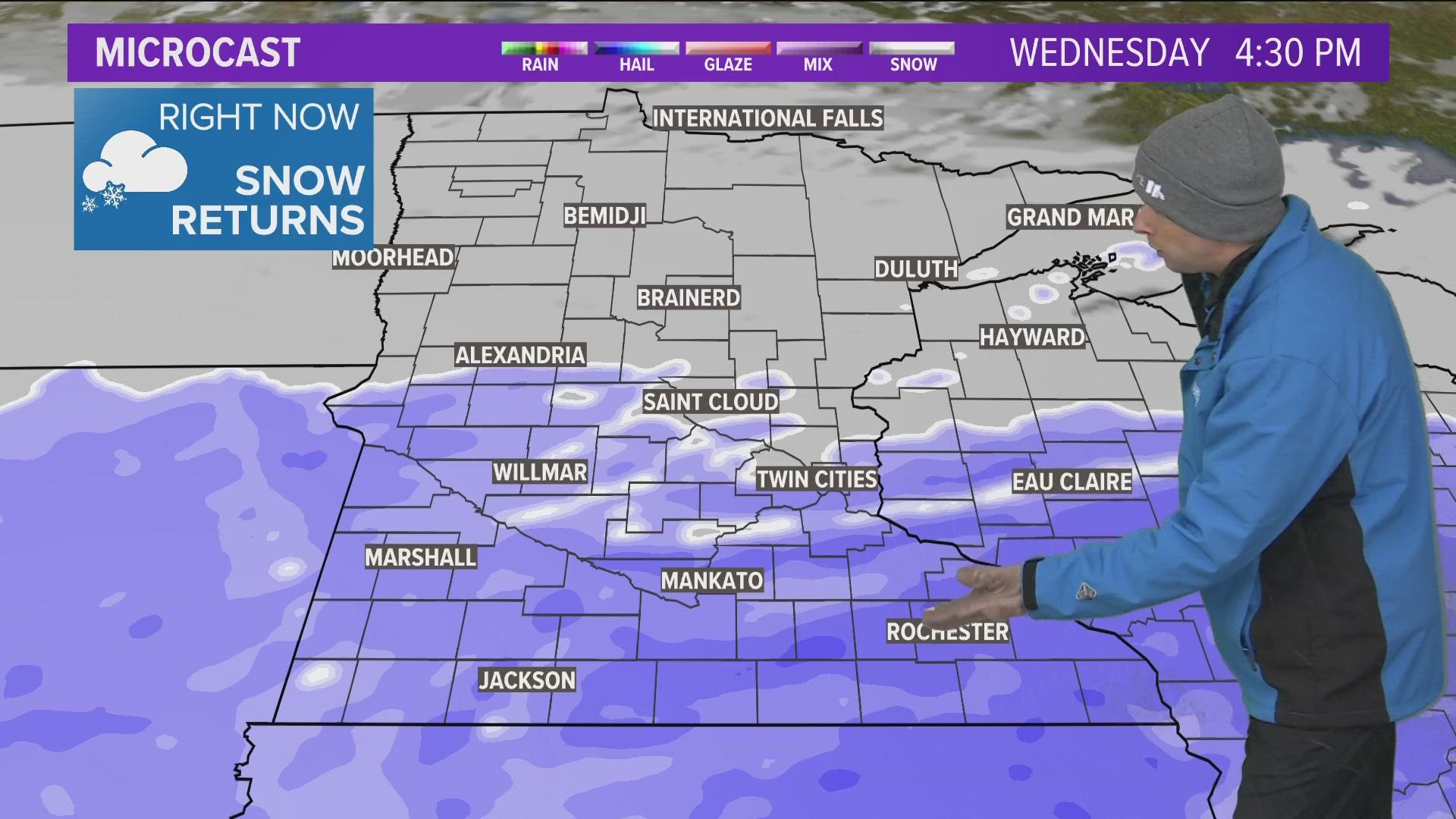 KARE 11 meteorologist Ben Dery walks us through the second round of heavy snow as part of this major winter storm in Minnesota.