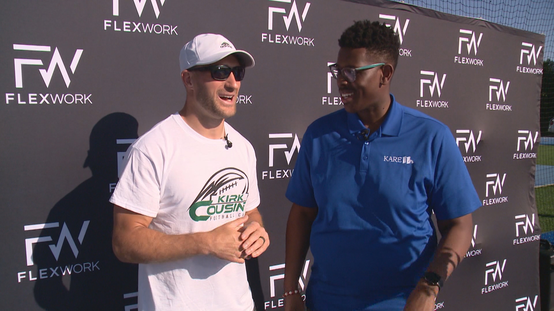 KARE 11’s Reggie Wilson catches up with former Minnesota Vikings quarterback Kirk Cousins during a youth football camp.