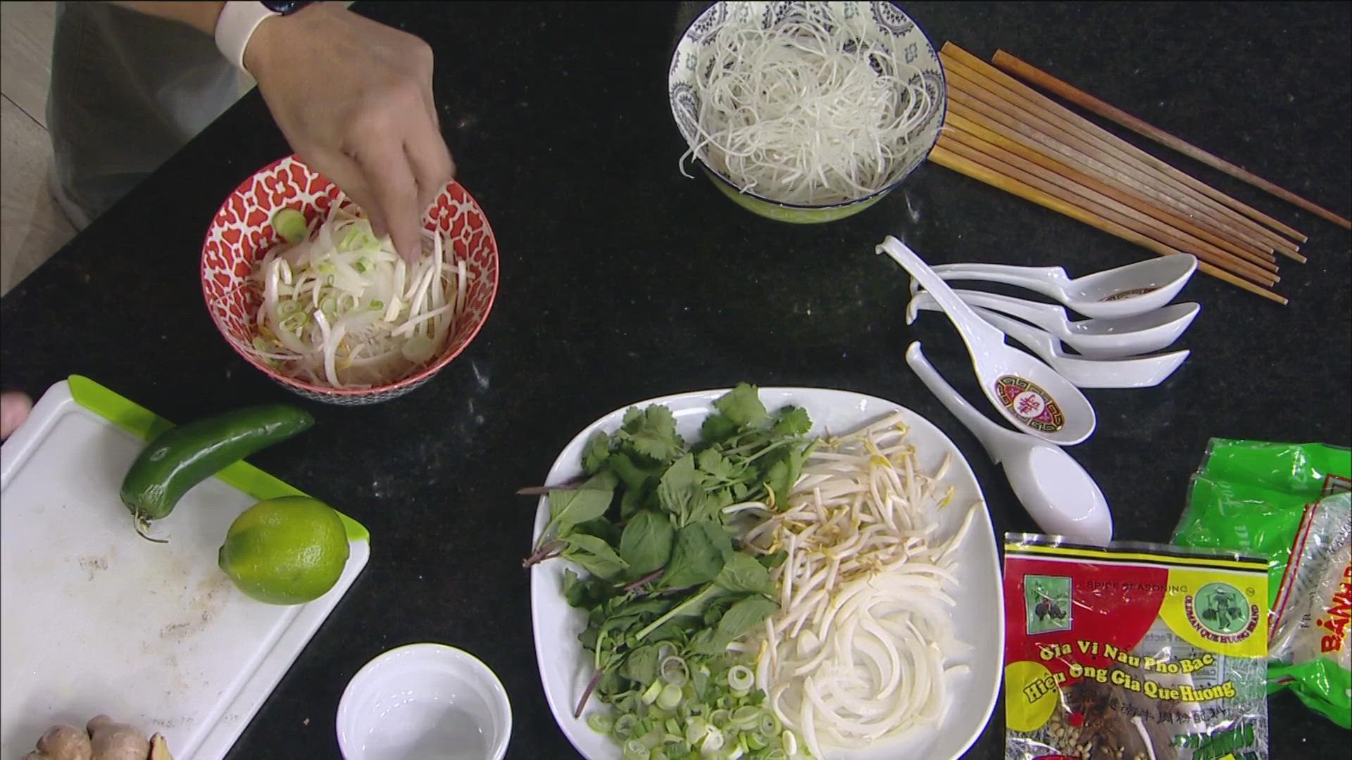 Trung Pham from Pham's Rice Bowl at Midtown Global Market in Minneapolis dropped by KARE 11 Saturday to demonstrate.