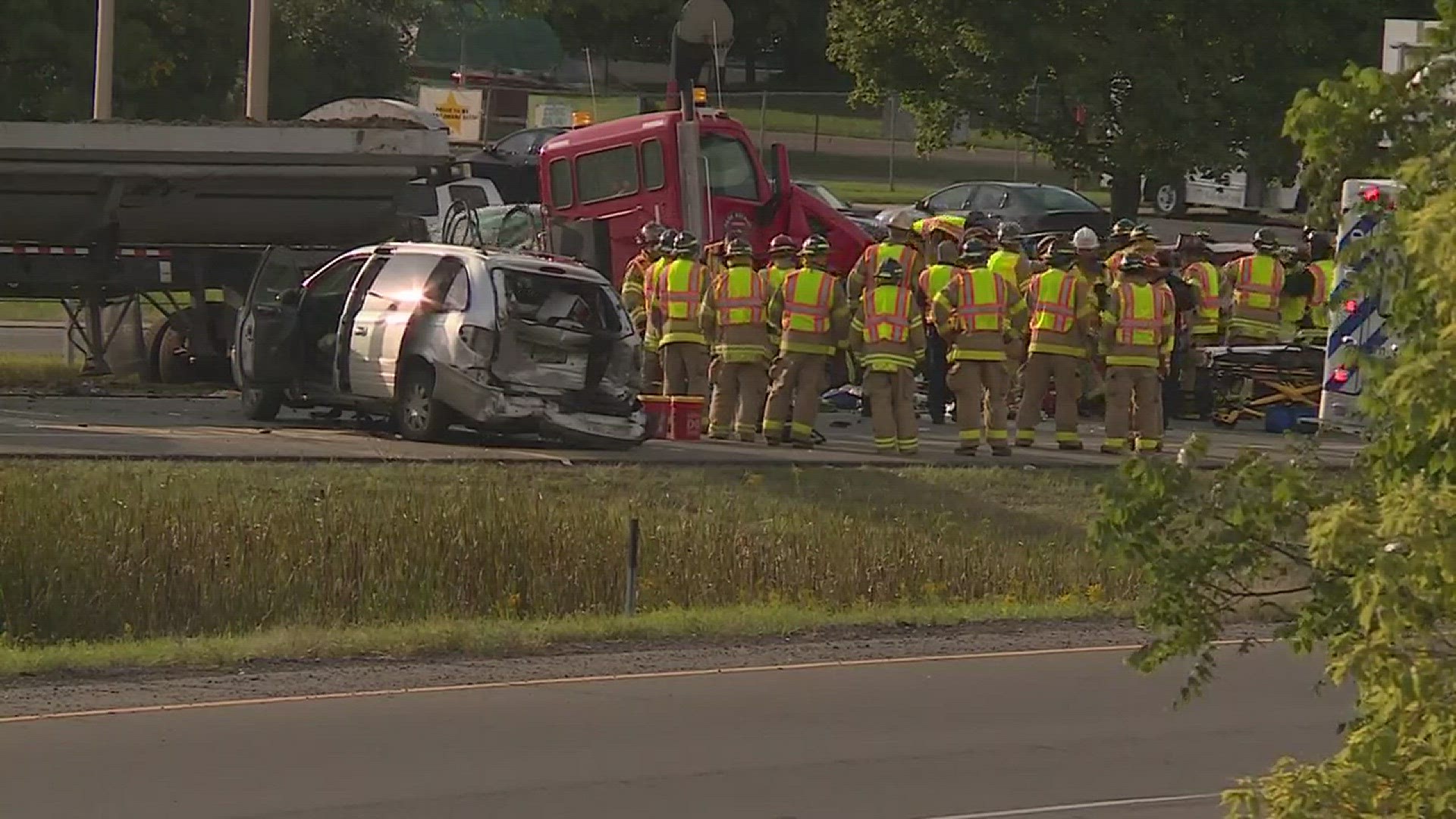 A young woman was killed and several others injured after a 6-car pileup on Highway 169 in New Hope Wednesday.