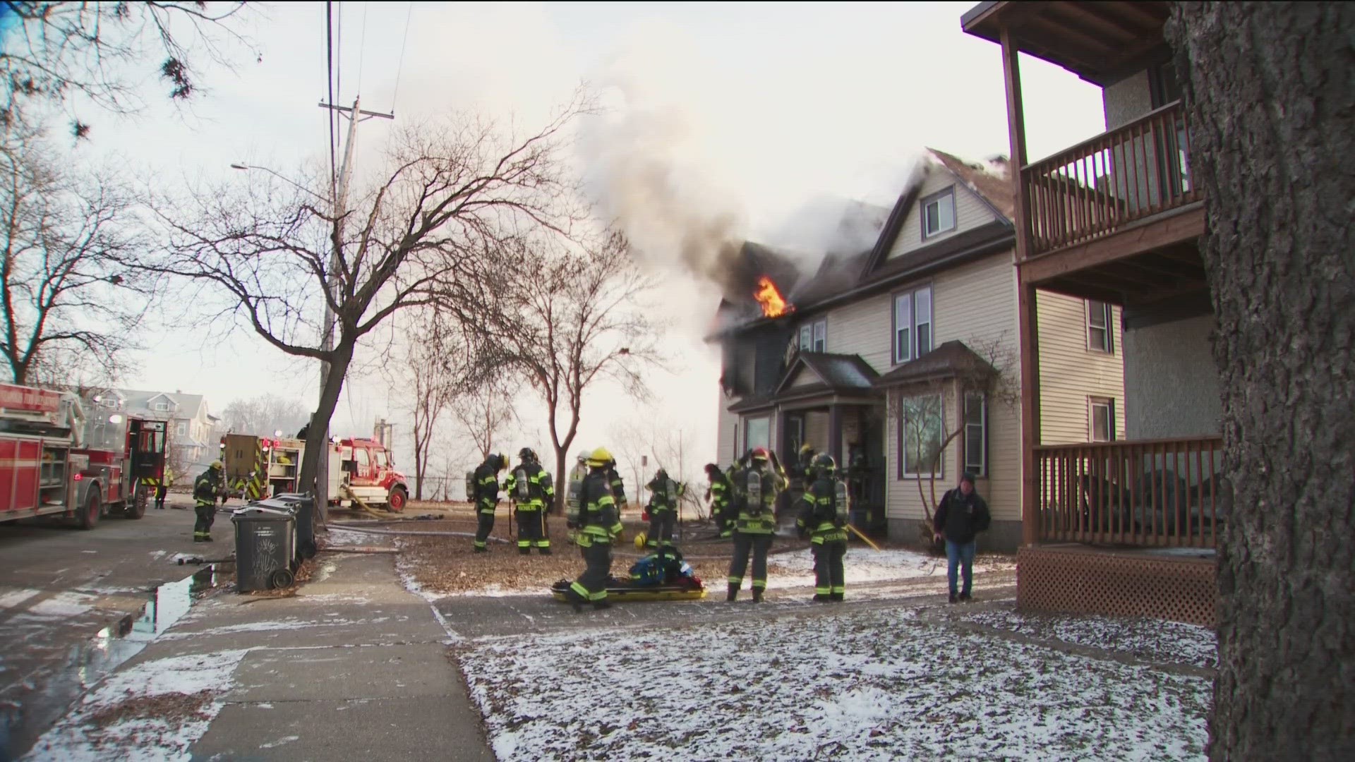 The cold weather impacted not only the firefighters but also their equipment.