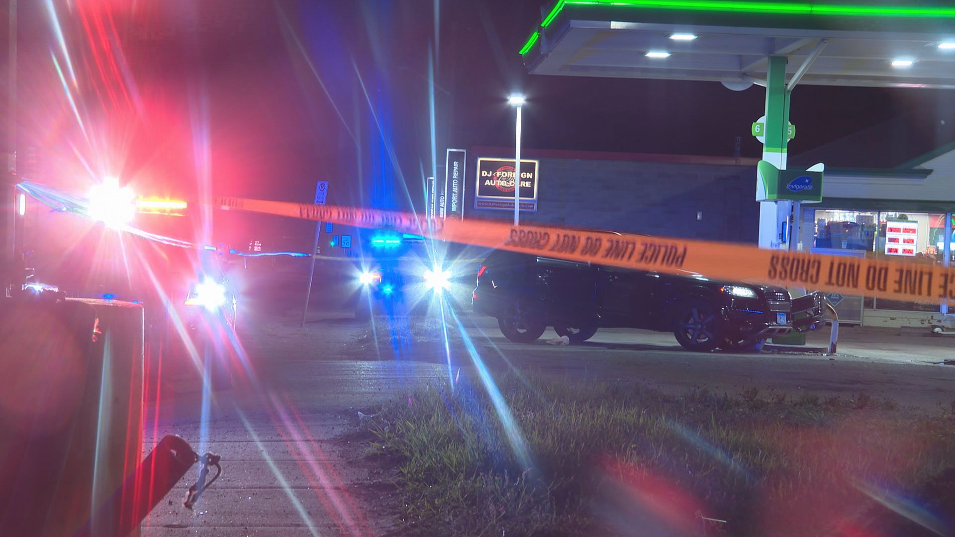 Police say a 14-year-old boy died at a hospital after he was shot multiple times while sitting in an SUV at a gas station on University Ave.