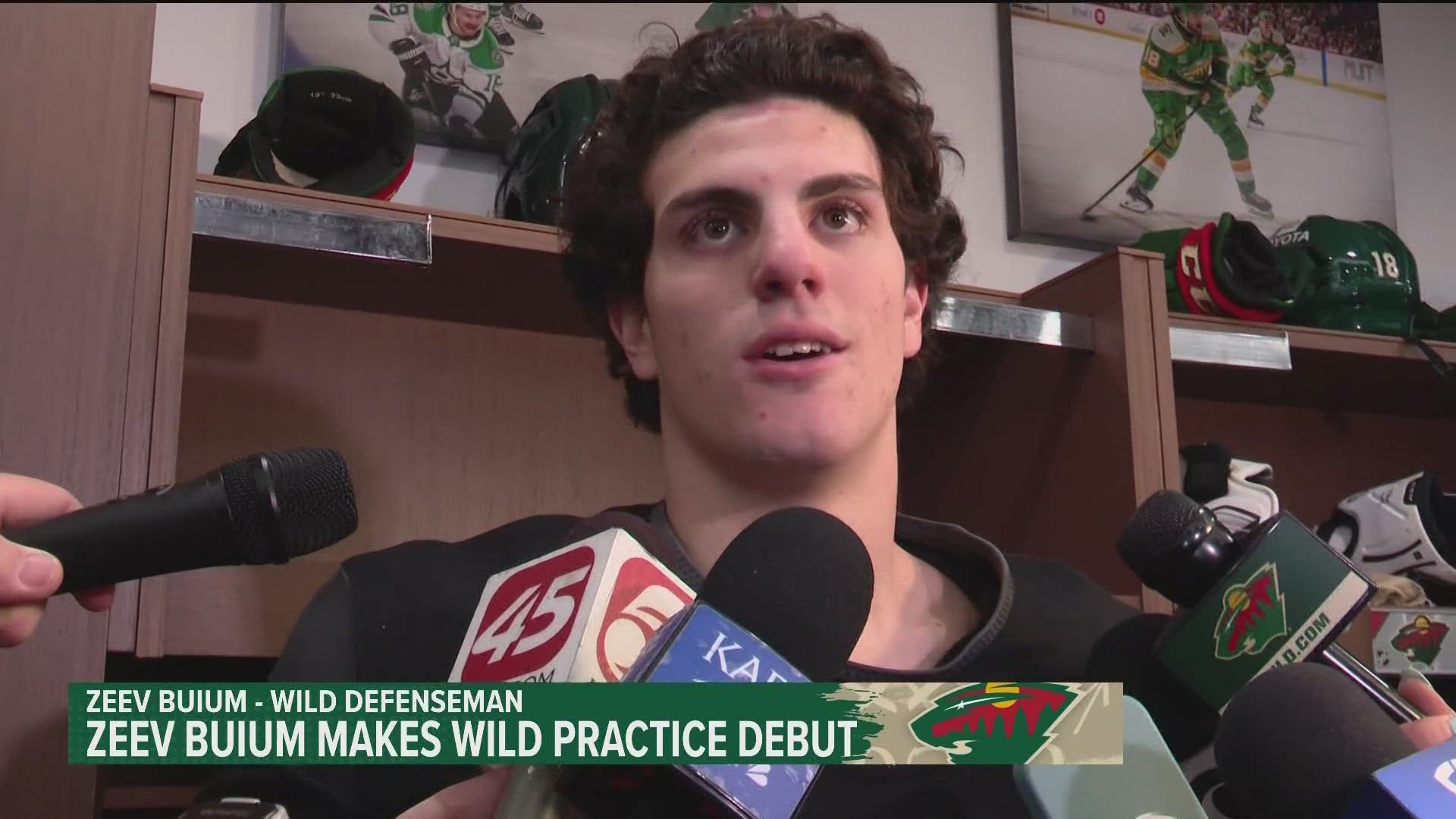 The Wild's first-round draft pick joined his new teammates Monday at TRIA rink.