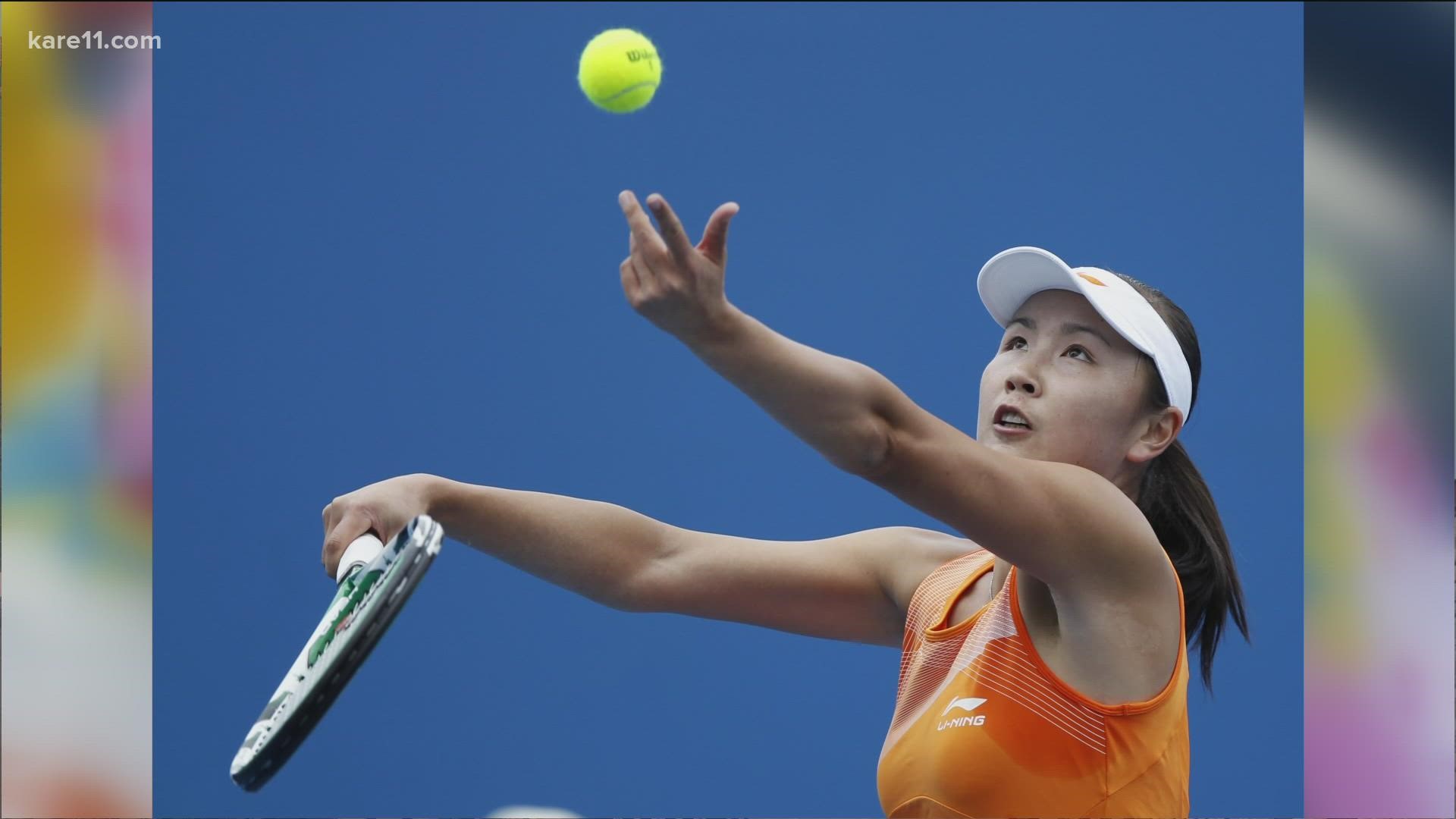 The Chinese tennis star hasn't been seen in public since she posted allegation against a former government official earlier this month.