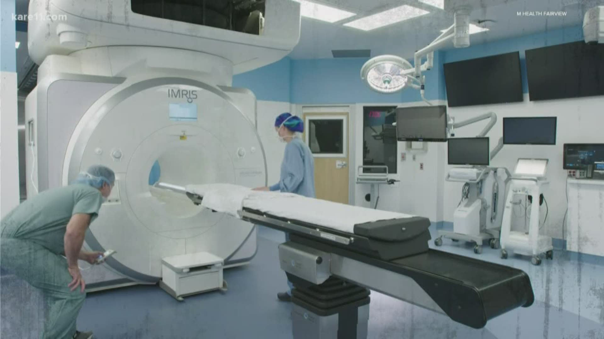 The advanced neurosurgical operating area features a first-in-the-world design that allows an MRI machine to enter and exit three operating rooms during surgery.