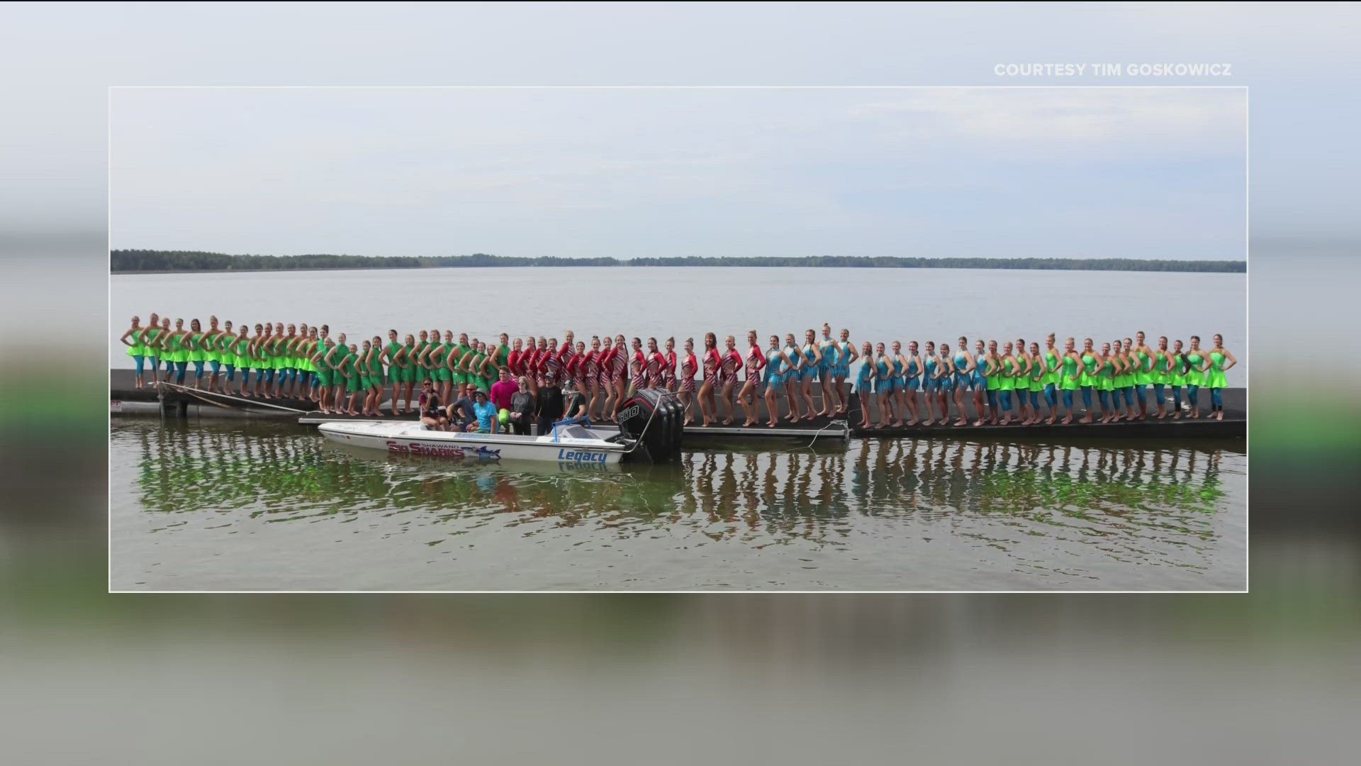 The stunt was part of an event where water skiers from around the world gather and try to break several world records.