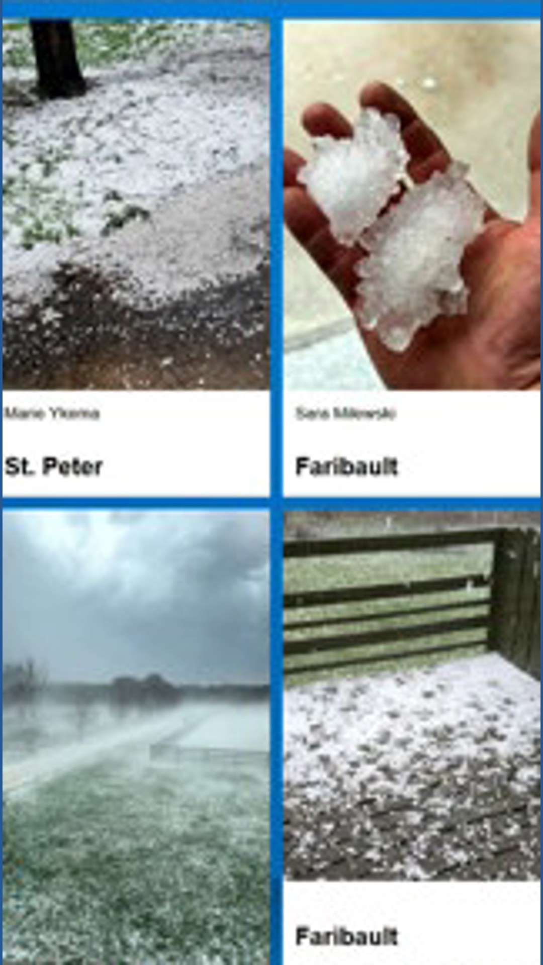 Residents clean up after storm dumps hail in southern Minnesota ...
