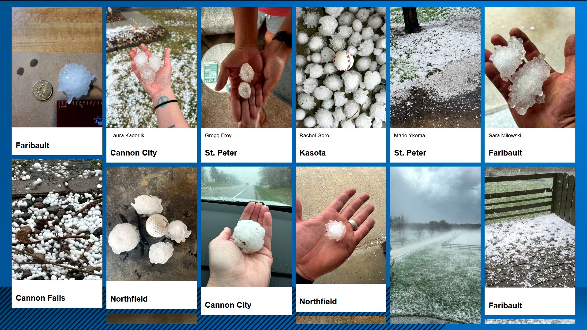 Residents clean up after storm dumps hail in southern Minnesota ...
