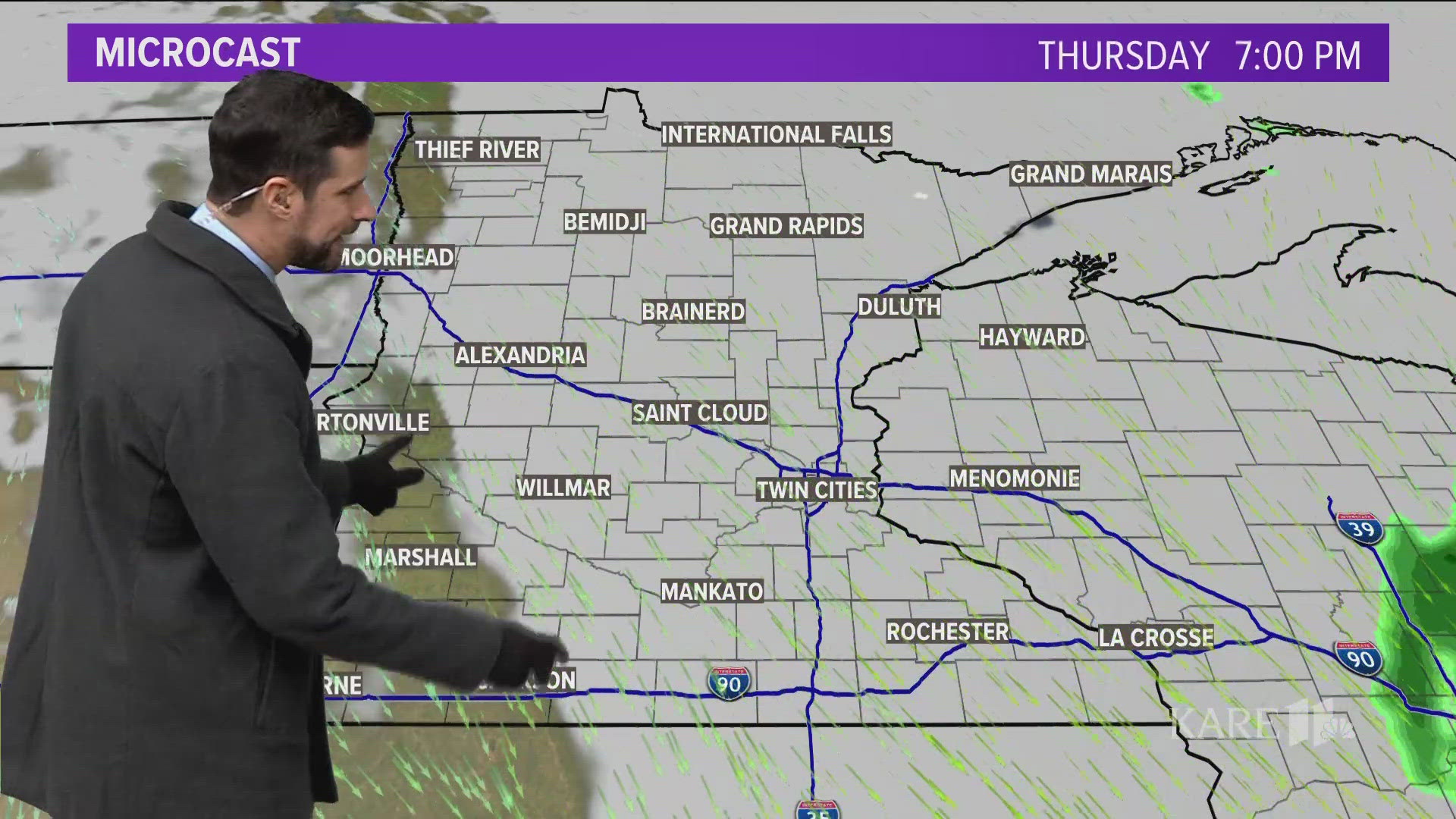 Expect Thursday to be mostly cloudy with winds remaining strong out of the northwest.