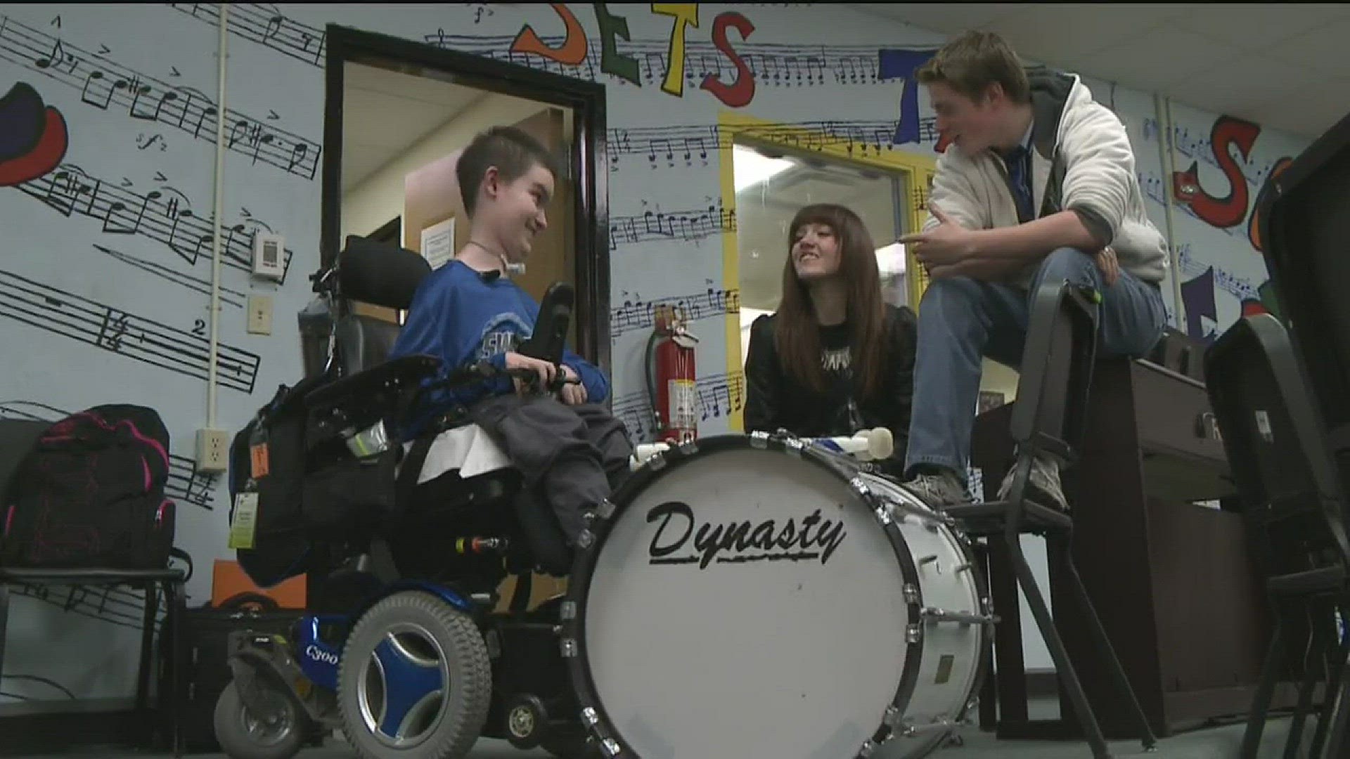 Ethan Och, a Swanville, MN high schooler, no longer had the strength to hold drumsticks in the band. Using an iPad, Ethan’s band director helped him keep the beat.