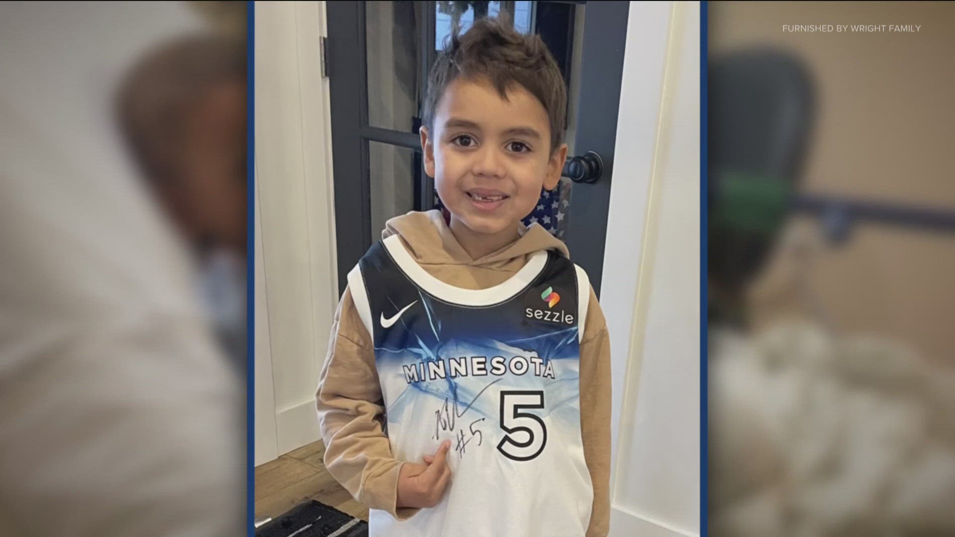 Luca met Anthony and gave him a bracelet that says 'Love like Luca and it's a sunny day.' Shortly afterwards, the Timberwolves started playing better. 