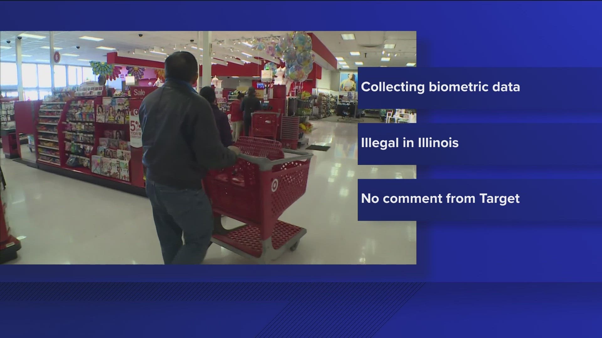 The lawsuit claims target's surveillance systems collect face and fingerprint scans without shoppers' knowledge, which is illegal in the state of Illinois.