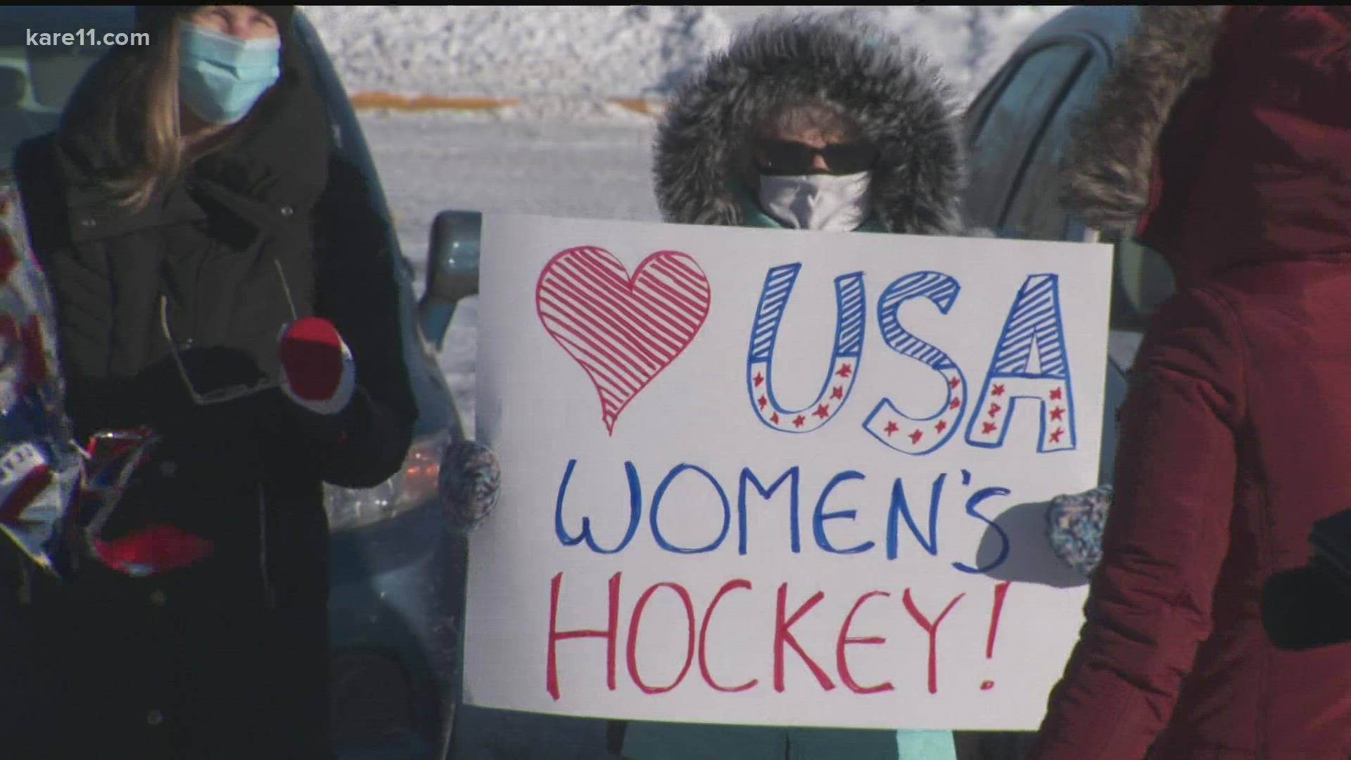 Beijing-bound US Women's Hockey receives community sendoff | kare11.com