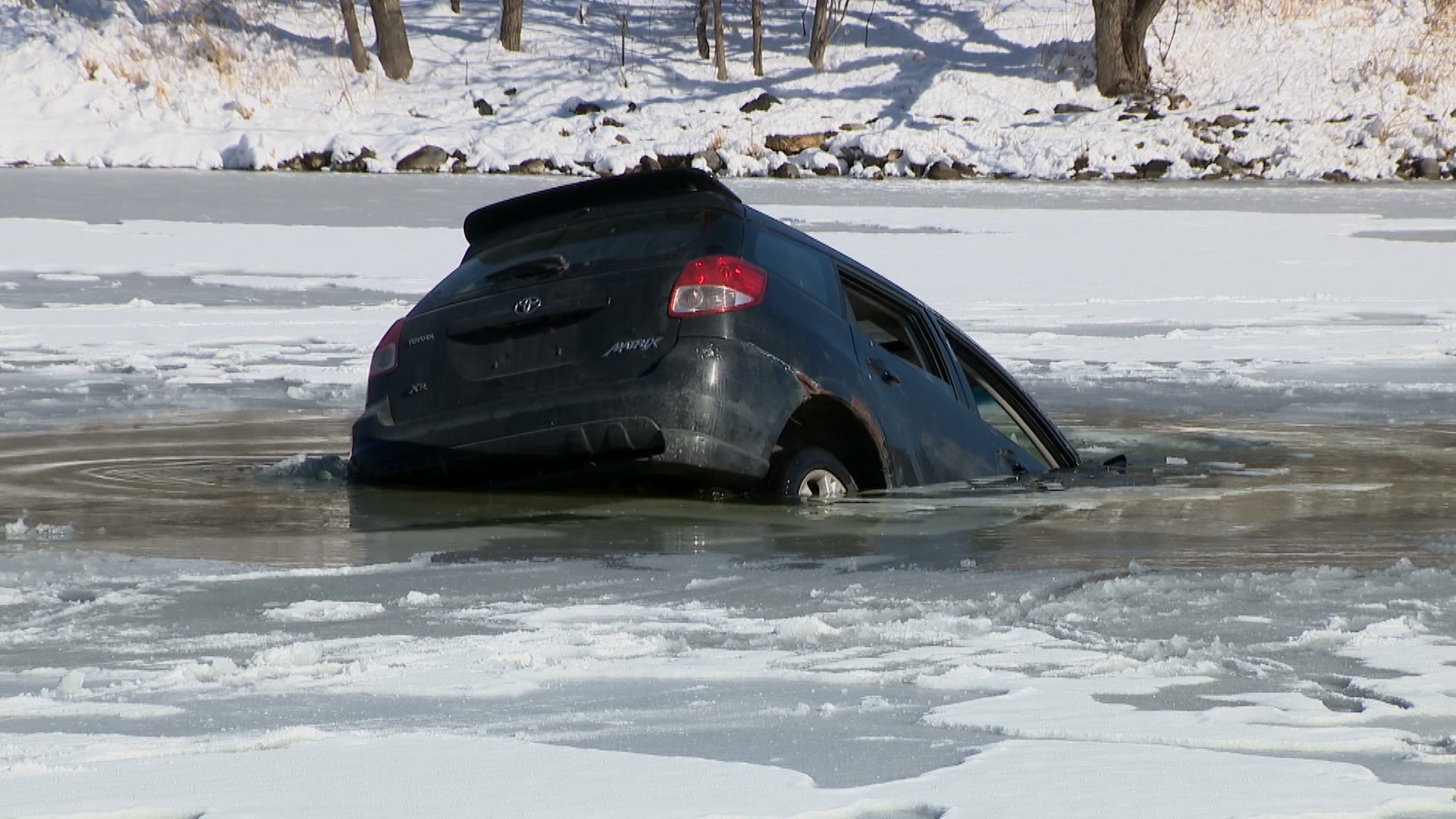 It's been a weird winter and the ice is even more unpredictable. We teamed up with the DNR to sink a car in a lake to show you how to escape.