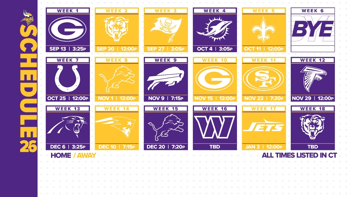 Vikings to open season with border battle at U.S. Bank Stadium