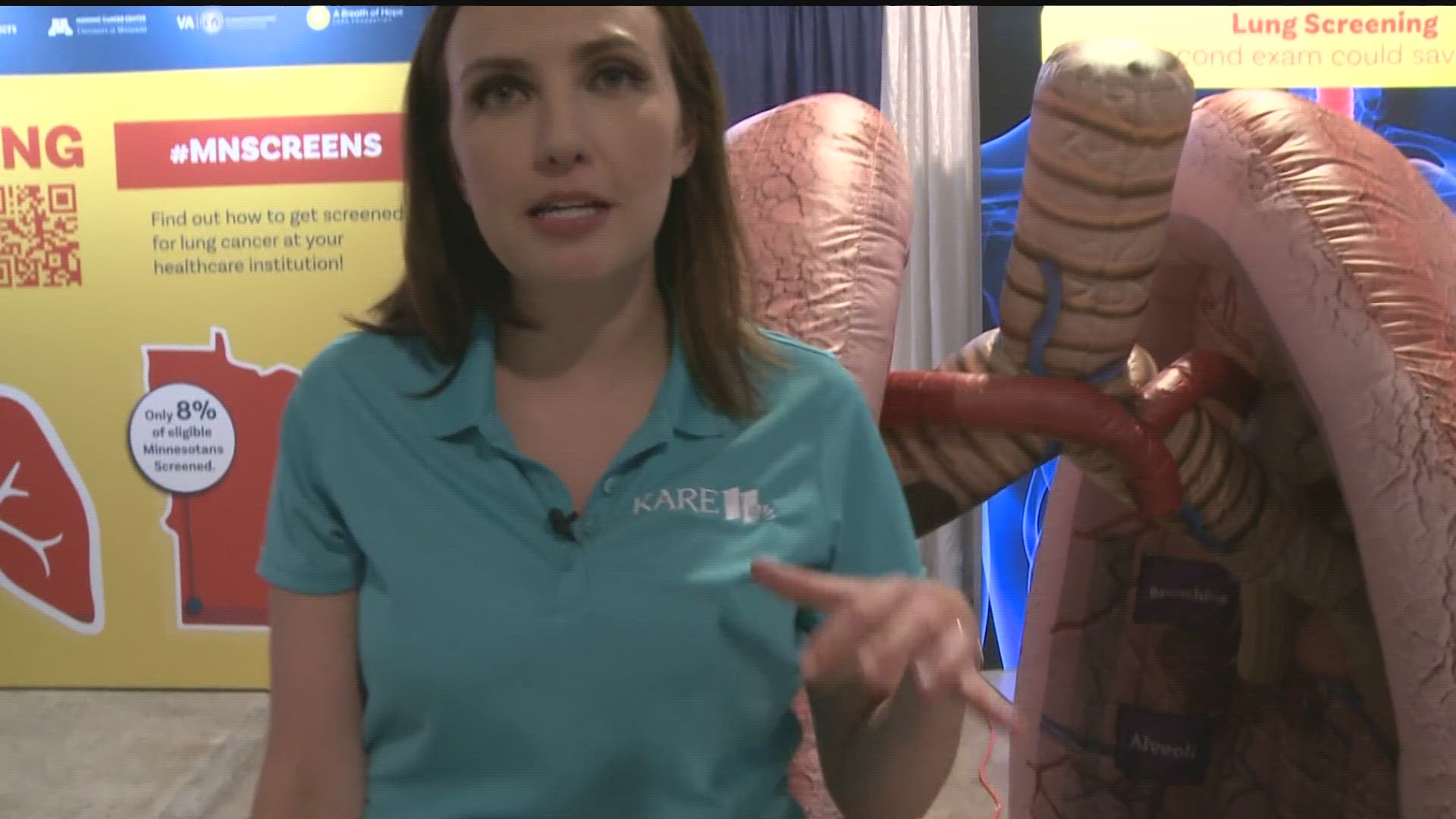 The Health Fair 11 booth has information on lung cancer symptoms at the Minnesota State Fair.
