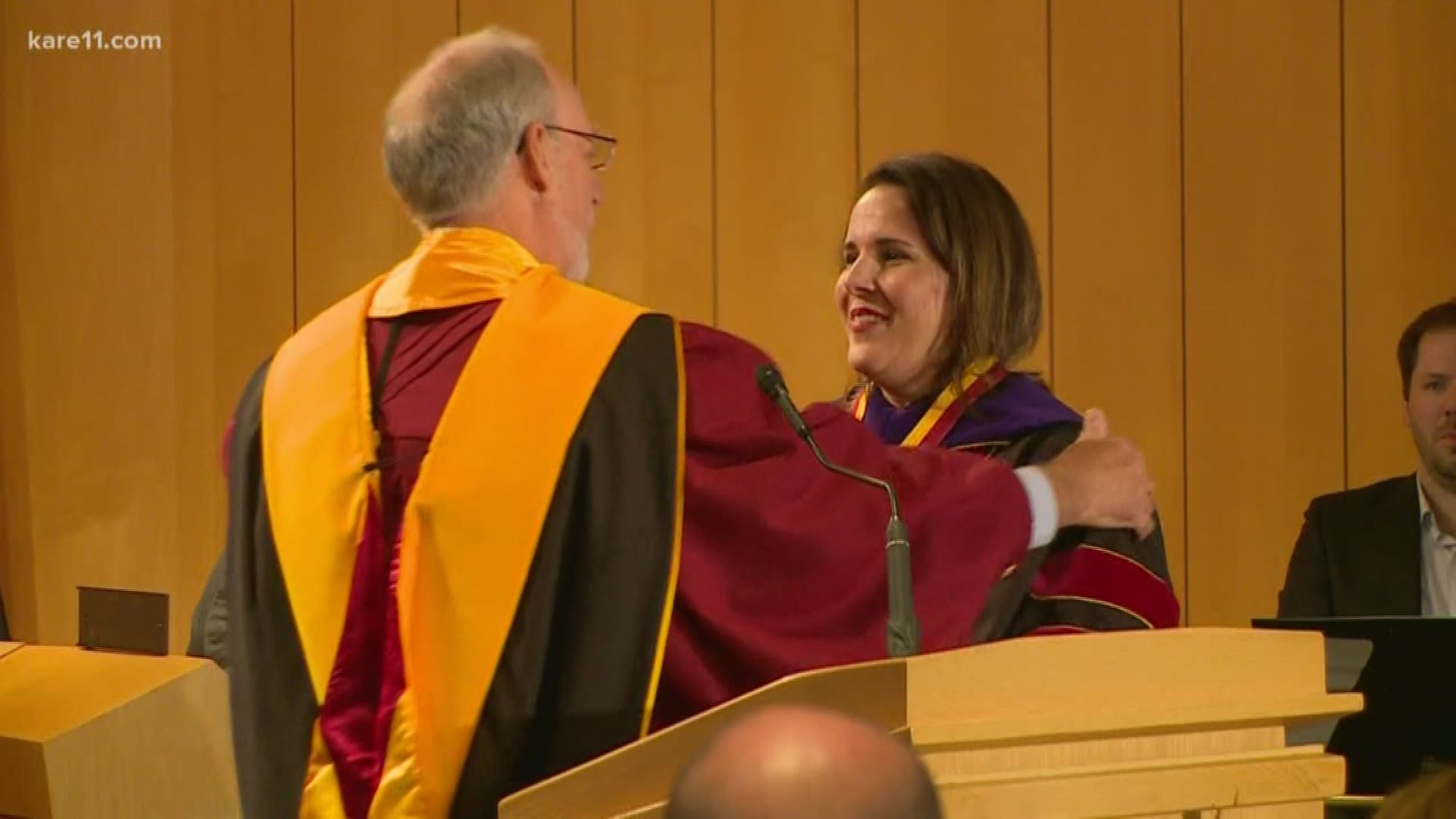An inauguration ceremony was held for the University of Minnesota's new president at University Hall on Friday.