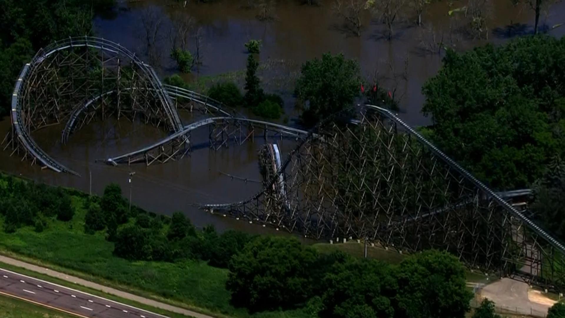 No, that’s not Soak City… floodwaters shuttered portions of the Shakopee theme park on Tuesday.