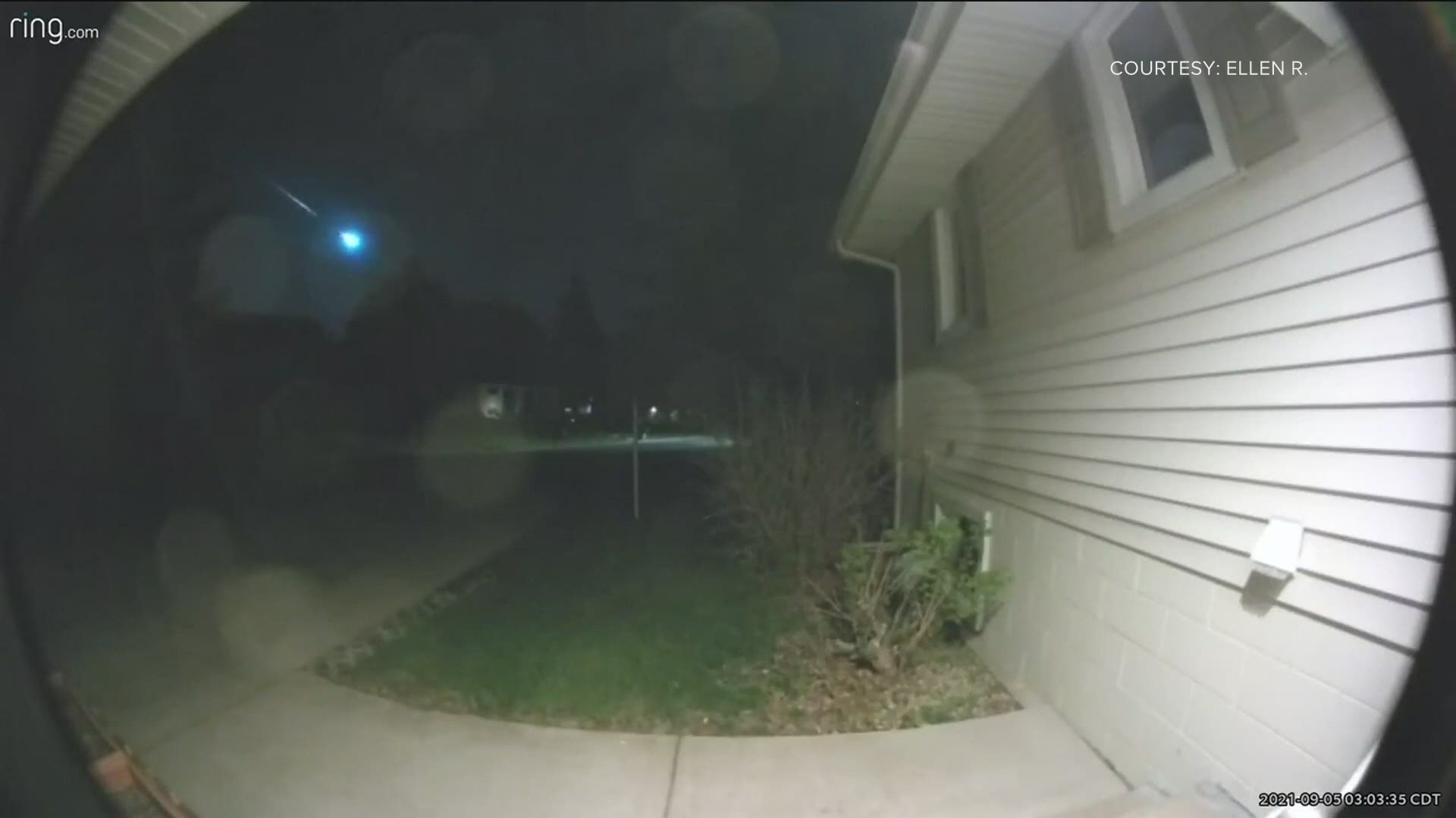 Most folks across Minnesota were sleeping at 3 a.m. Sunday, but security cameras were not, and some captured what appears to be a meteor streaking across the sky.
