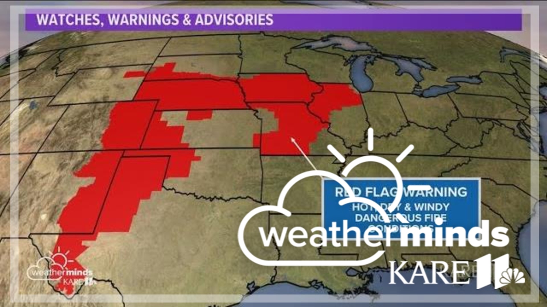 The combination of low humidity and warm temperatures is creating red flag conditions in the central U.S., and is also setting Minnesota up for a busy fire season.